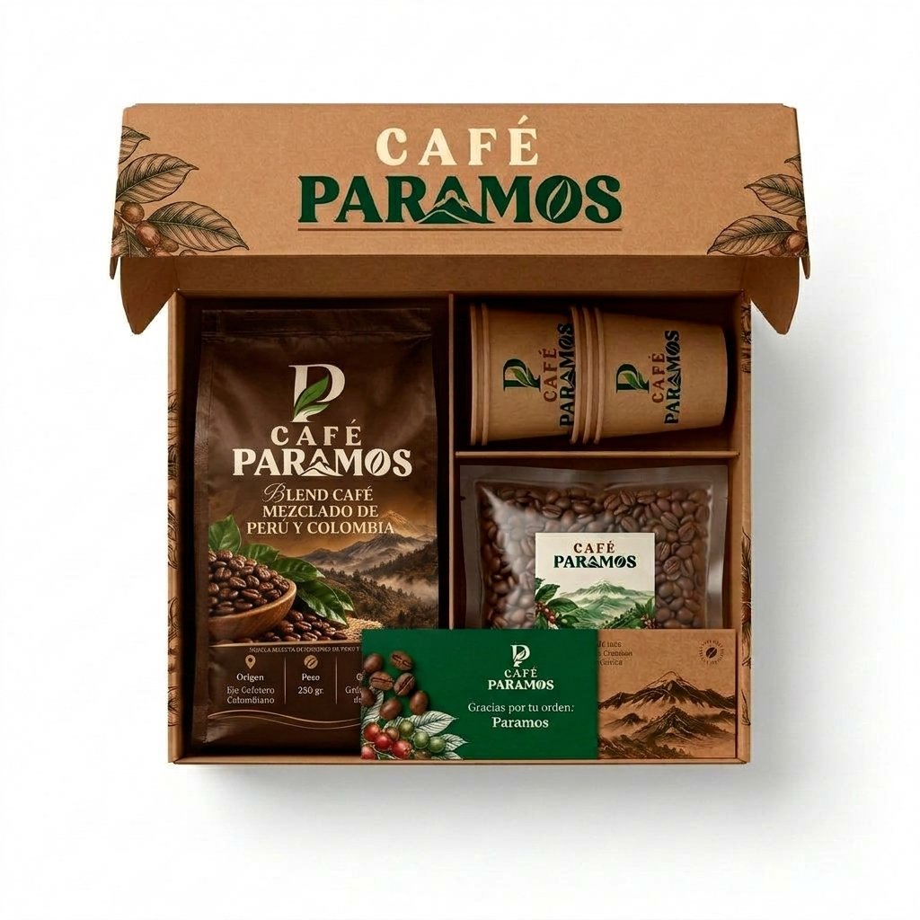 Caja Gift Box abierta Blend Perú y Colombia