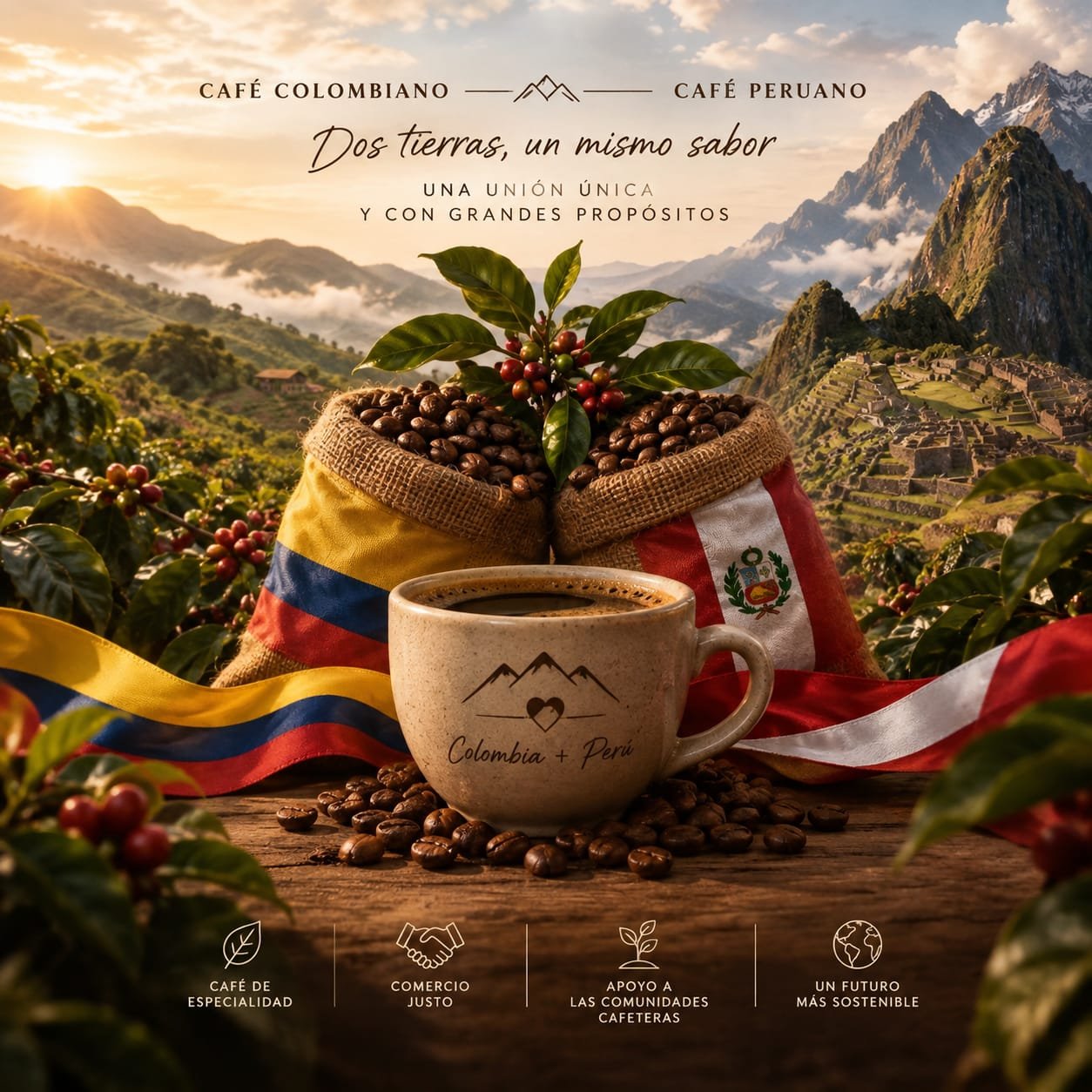 Café colombiano y peruano: dos tierras, un mismo sabor